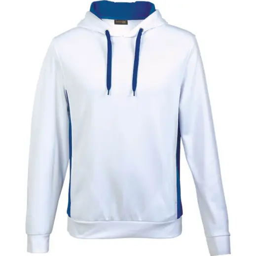 Track Hooded Sweater White Royal